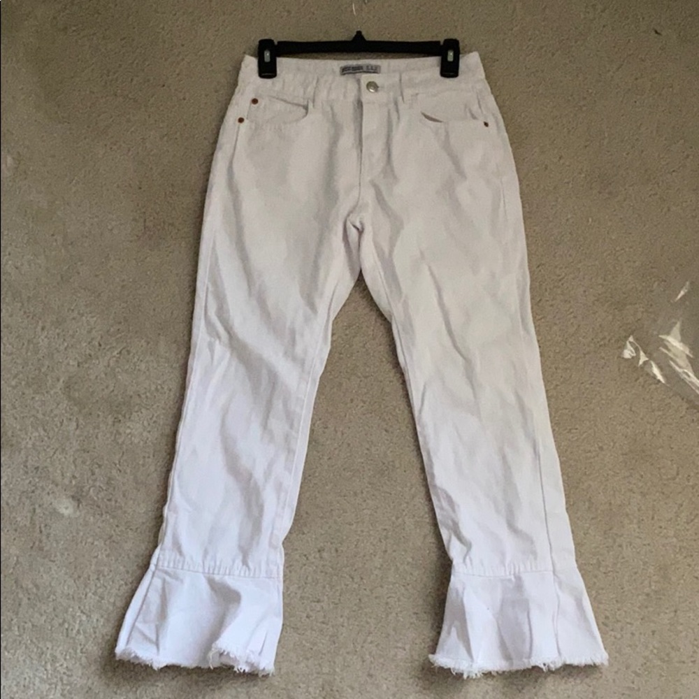 Zara cropped flare jeans